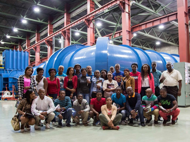 University of Limpopo students at the CSIR Wind blow section